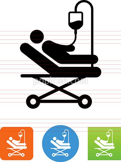 400x535 Hospital Patient With Iv Bag Icon