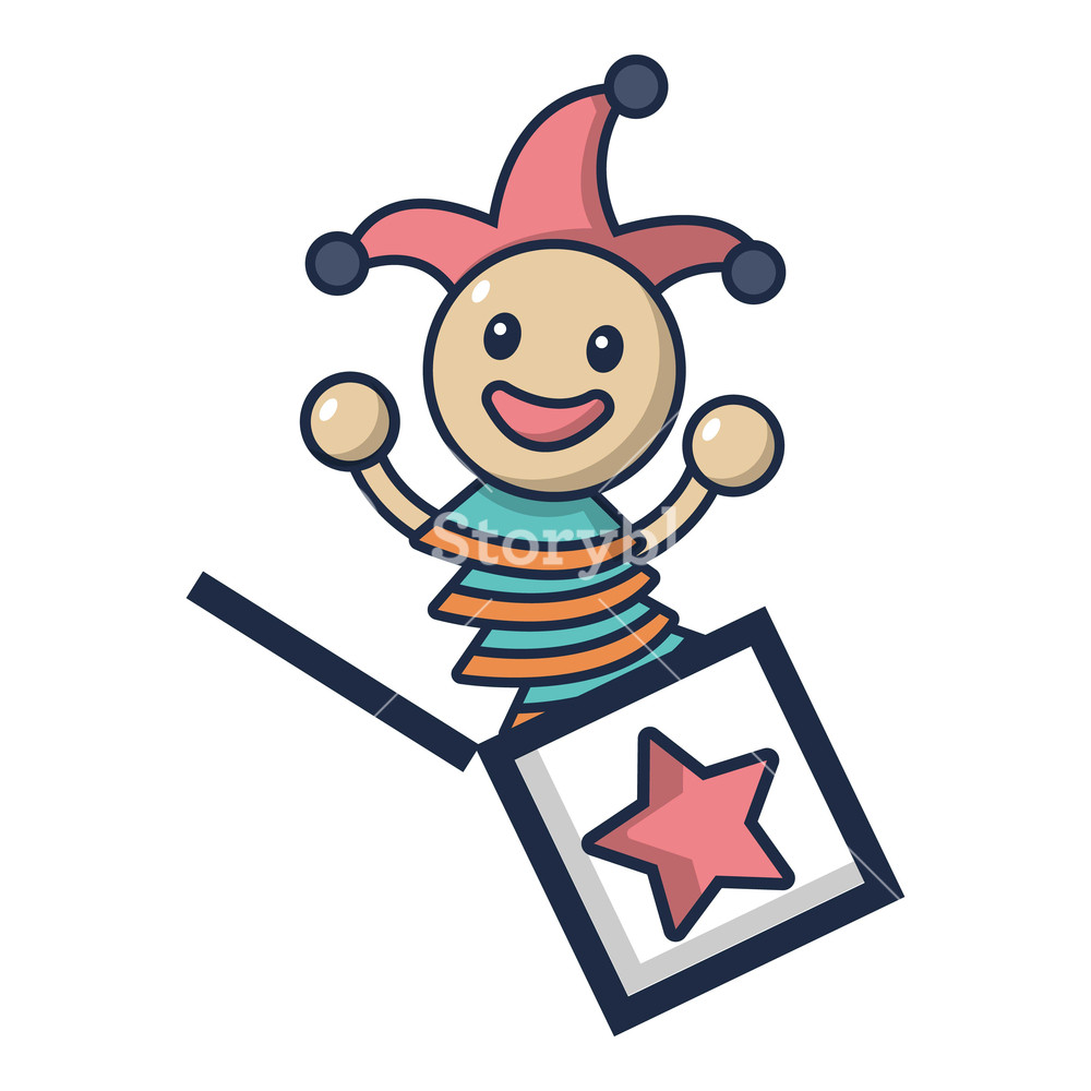 1000x1000 Jack In The Box Toy Icon Cartoon Illustration Of Jack In The Box