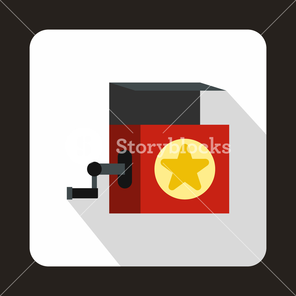 1000x1000 Jack In The Box Toy Icon In Flat Style On A White Background
