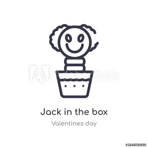 500x500 Jack In The Box Outline Icon Isolated Line Vector Illustration