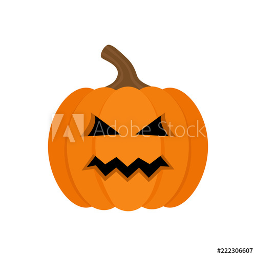 500x500 Halloween Pumpkin Vector Graphic Illustration Jack O'lantern Cute