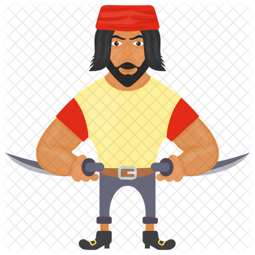 512x512 Jack Sparrow Icon Of Flat Style