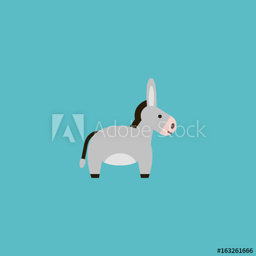 500x500 Flat Icon Donkey Element Vector Illustration Of Flat Icon Jackass
