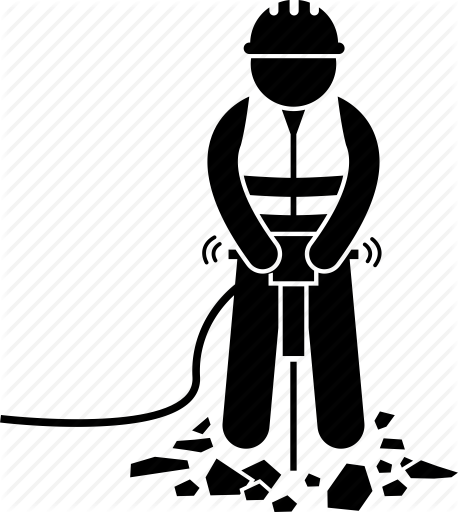 458x512 Construction, Drill, Jackhammer, Road, Roadwork, Worker Icon
