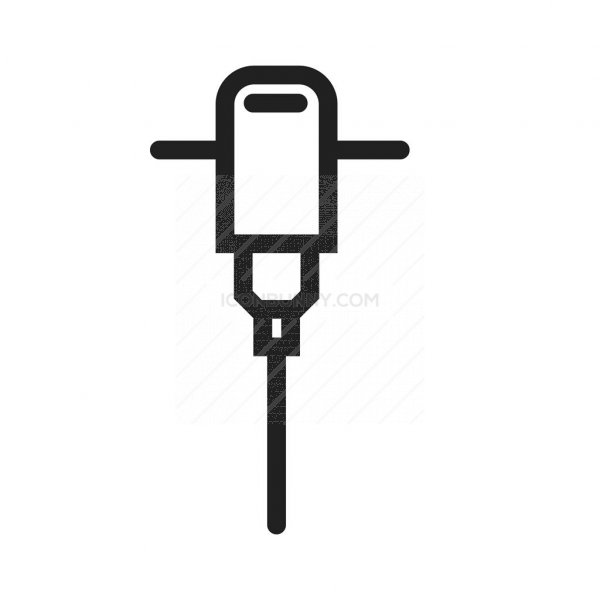600x600 Jack Hammer Line Icon