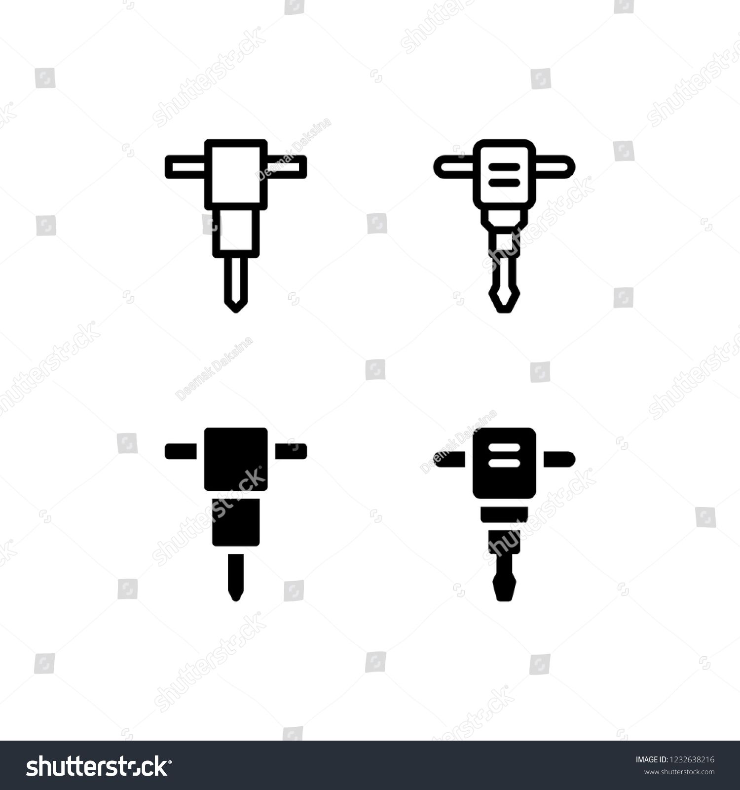 1500x1600 Jackhammer Icon Design Jackhammer, Drill, Construction, Drilling