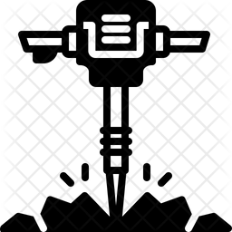 256x256 Jackhammer Icon Of Glyph Style