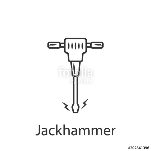 500x500 Jackhammer Icon Simple Element Illustration Jackhammer Symbol