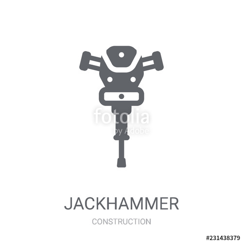 500x500 Jackhammer Icon Trendy Jackhammer Logo Concept On White