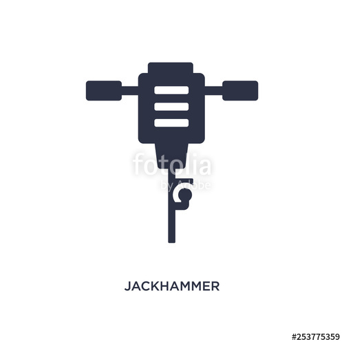 500x500 Jackhammer Icon On White Background Simple Element Illustration