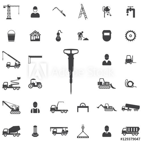 500x500 Jackhammer Icon Construction Icons Universal Set For Web