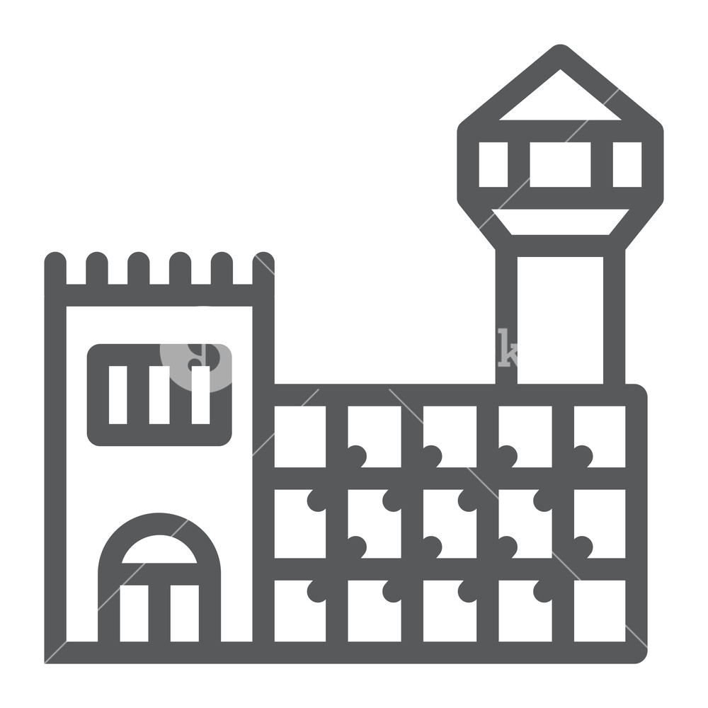 1000x1000 Prison Line Icon, Cell And Arrest, Jail Sign, Vector Graphics