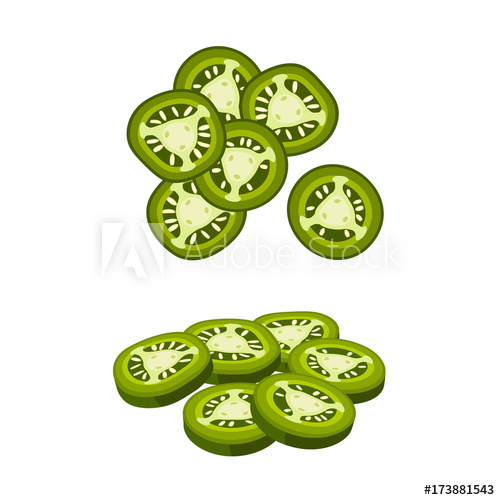 Hamburger Ingredient Sliced Jalapeno Pepper Vector Illustration 500x500 Hamburger Ingredient Sliced Jalapeno Pepper Vector Illustration