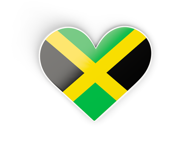640x480 Heart Sticker Illustration Of Flag Of Jamaica
