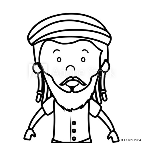 500x500 Jamaican Man Character Icon Vector Illustration Design