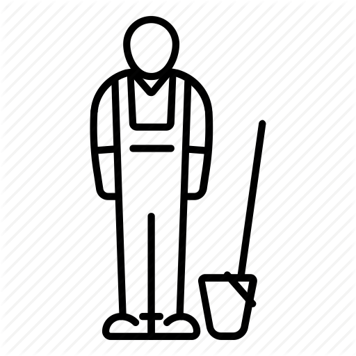512x512 Body, Cleaner, Cleaning Man, Janitor, Mop, Profession, Worker Icon