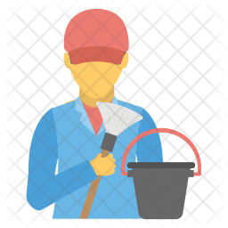256x256 Janitor Icon Of Flat Style