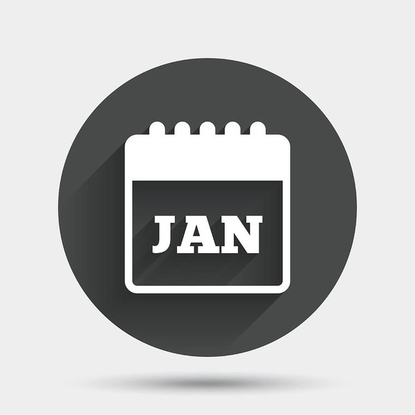 600x600 Calendar Sign Icon January Month Symbol Art Print