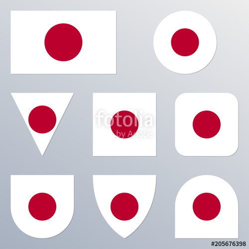 500x500 Japan Flag Icon Set Japanese Flag Button Or Badge In Different