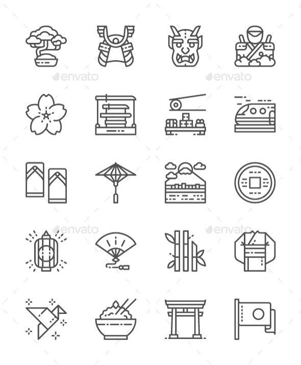 Set Of Japanese Culture Line Icons Pack Of Pixel Icons 590x716 Set Of Japanese Culture Line Icons Pack Of Pixel Icons