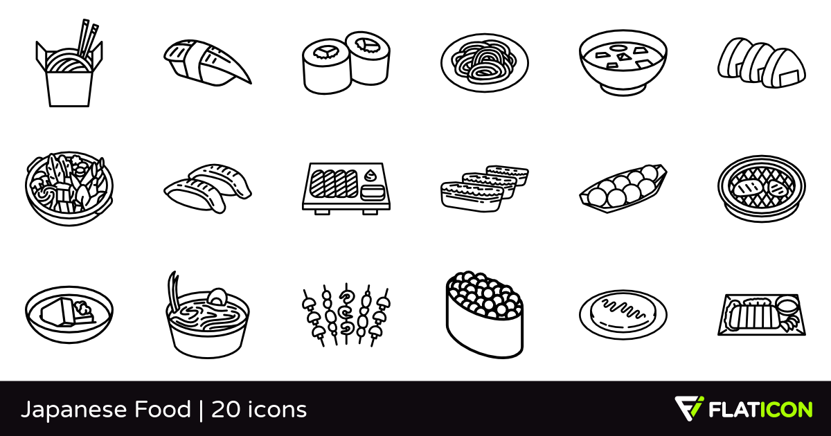 Free Vector Icons Of Japanese Food Designed 1200x630 Free Vector Icons Of Japanese Food Designed
