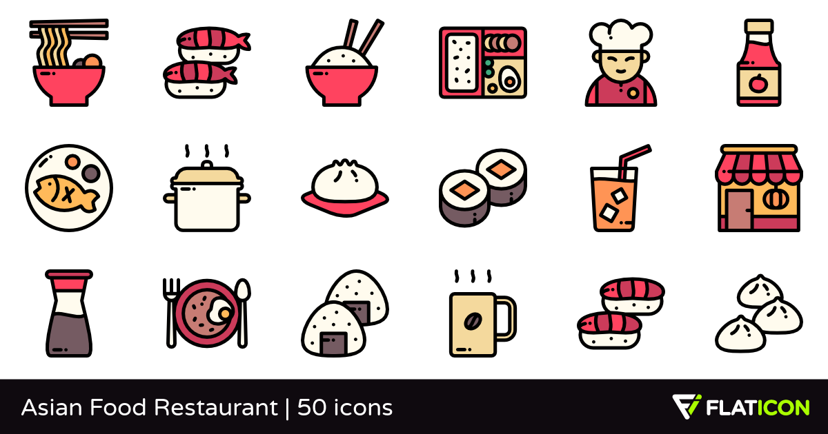 Free Vector Icons Of Asian Food Restaurant Designed 1200x630 Free Vector Icons Of Asian Food Restaurant Designed