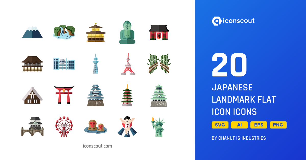 Download Japanese Landmark Flat Icon Icon Pack 1200x630 Download Japanese Landmark Flat Icon Icon Pack