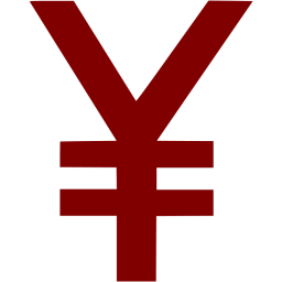 256x256 Maroon Japanese Yen Icon