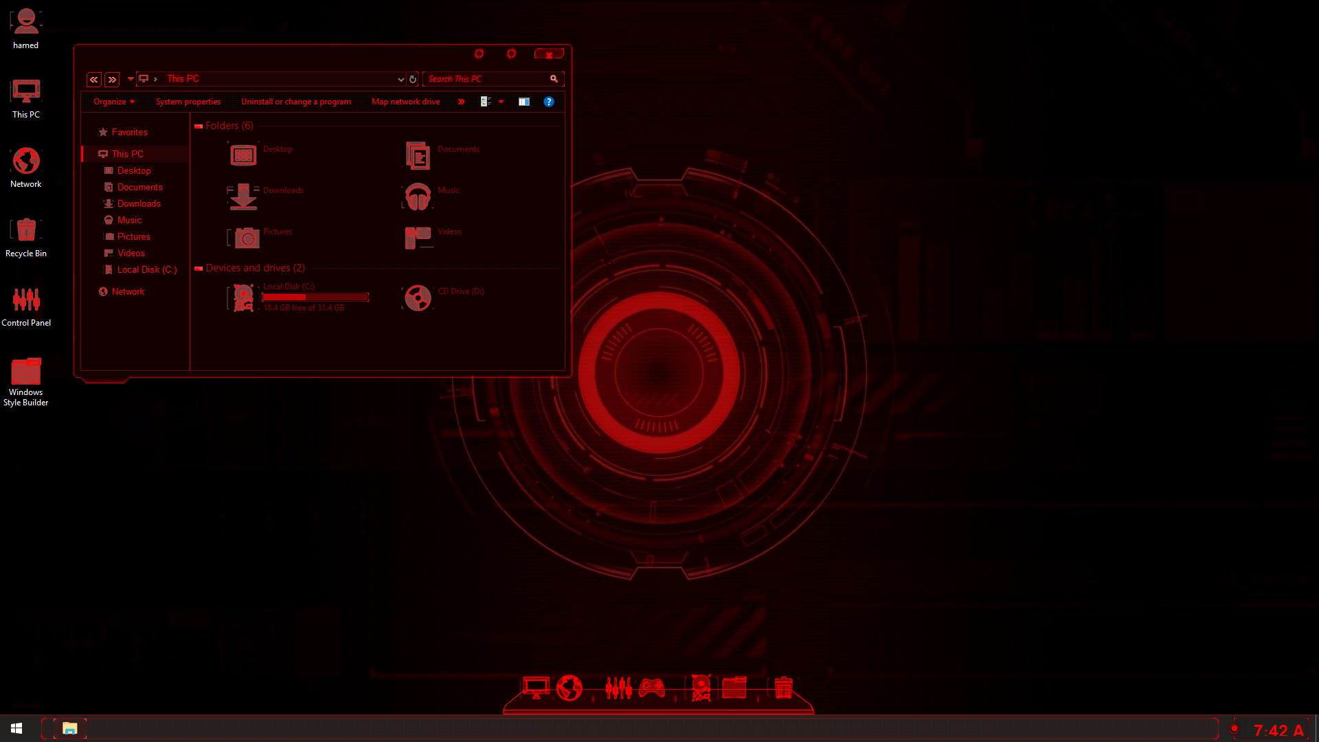 1920x1080 Jarvis Red Skinpack