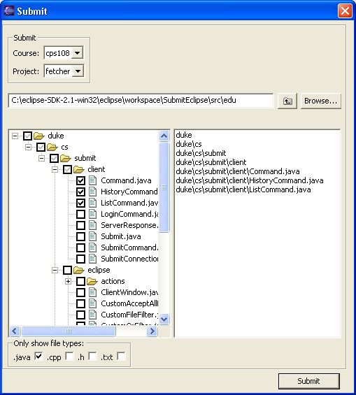 Submitting Via Eclipse 509x565 Submitting Via Eclipse