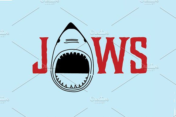 580x386 Jaws Shark Logo Drawing Vector