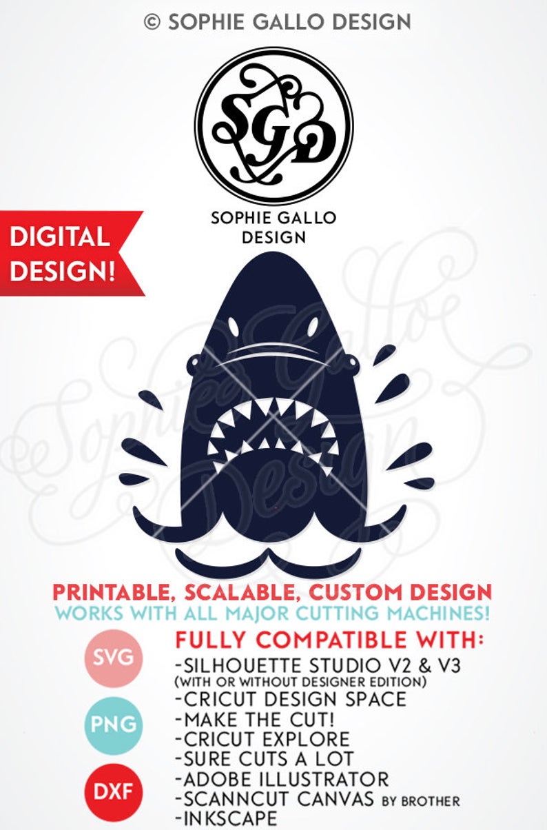 794x1204 Shark Week Jaws Icon Dxf Png Digital Download Etsy
