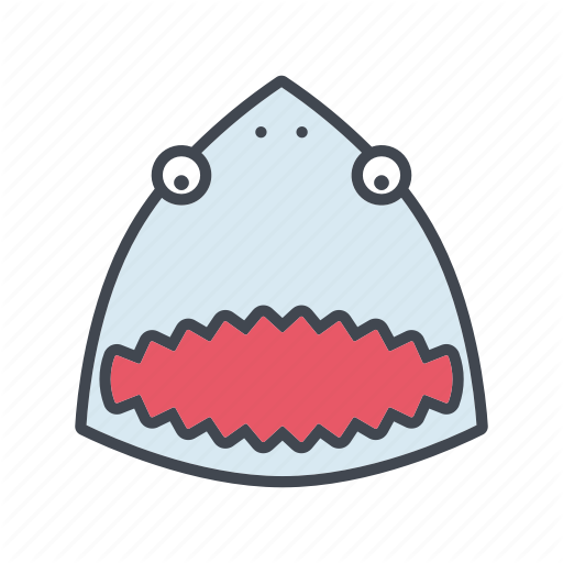 512x512 Animal, Cartoon, Face, Fish, Head, Jaws, Shark Icon