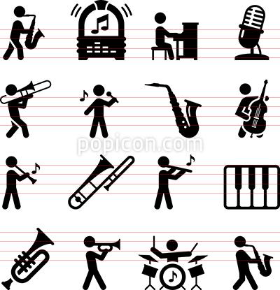 400x415 Jazz Music Icons