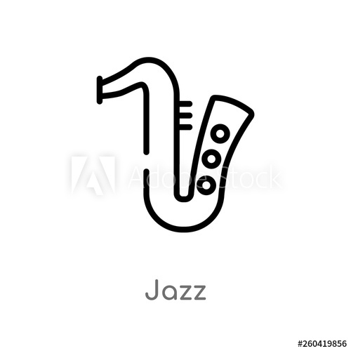 500x500 Outline Jazz Vector Icon Isolated Black Simple Line Element