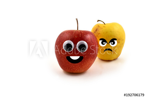 500x334 Happy Apple And Angry Apple Stock Images Cheerful Apple Character