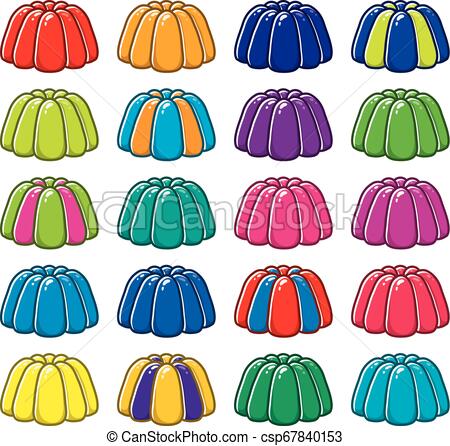 450x446 Vector Set Of Fruit Jelly Mould Gelatin Puddings Isolated
