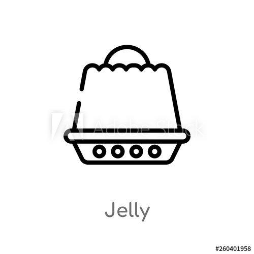 500x500 Outline Jelly Vector Icon Isolated Black Simple Line Element