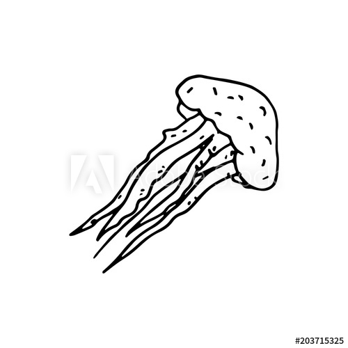 500x500 Handdrawn Doodle Jellyfish Icon Hand Drawn Black Sketch Sign