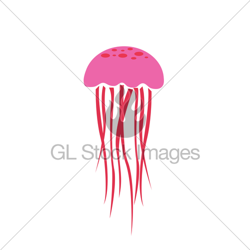 500x500 Jellyfish Icon, Vector Illustration Gl Stock Images