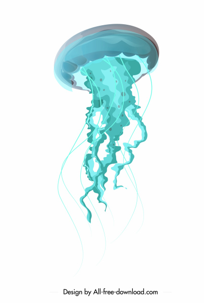 404x600 Jellyfish Icon Blue Modern Sketch Free Vector In Adobe