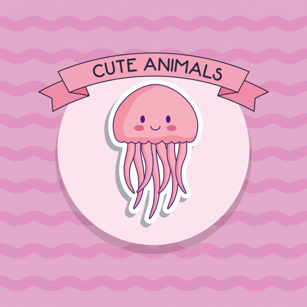 626x626 Decorative Ribbon And Cute Jellyfish Icon Vector Premium Download