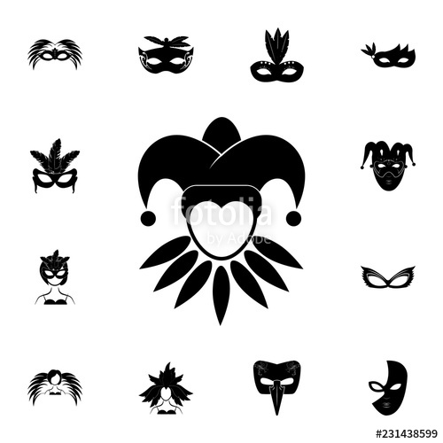 500x500 Jester Icon Detailed Set Of Carnival Masks Icons Premium Quality