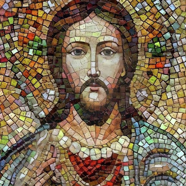 600x600 Jesus Christ Mosaic Icon Poster