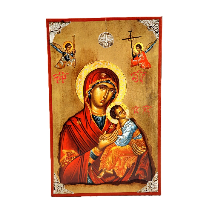 700x700 Wooden Icon Virgin Mary Jesus Christ Cm