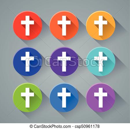 450x446 Illustration Of Jesus Cross Icons With Various Colors Vectors