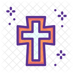 256x256 Jesus Cross Icon Of Colored Outline Style