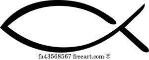 300x121 Free Art Print Of Jesus Fish Christian Freeart