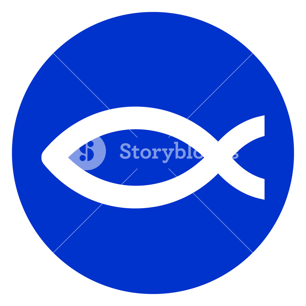 1000x1000 Illustration Of Jesus Fish Circle Icon Royalty Free Stock Image