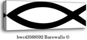 300x140 Jesus Fish Christian, Canvas Print Barewalls Posters Prints